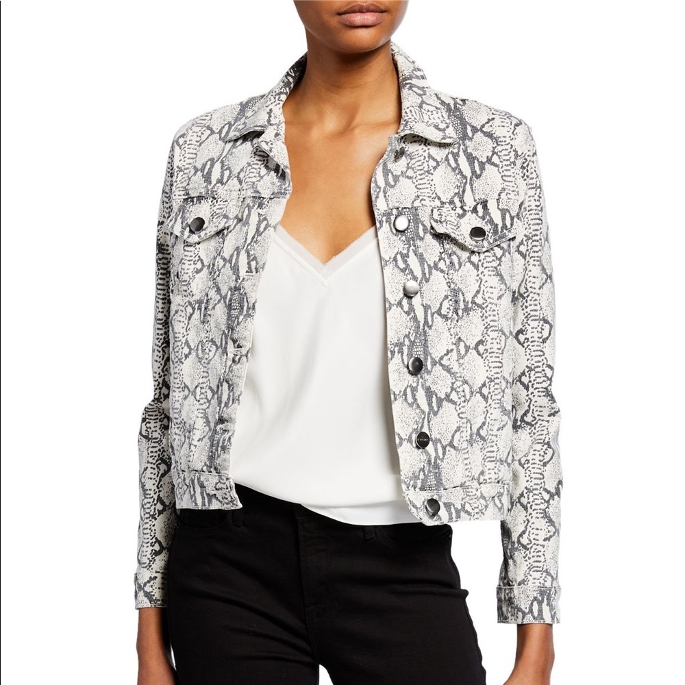 Frame “Gris Multi” Denim Python Jacket Size S - image 1